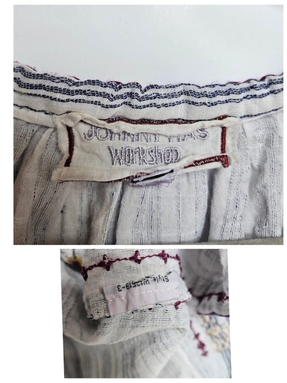 Johnny Was Allegra Peasant Blouse Top Striped Embroidered L - Picture 10 of 12